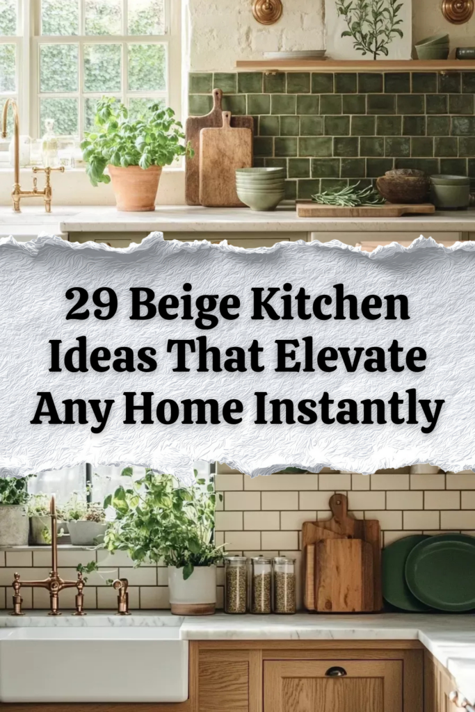 29 Beige Kitchen Cabinets That Make Small Spaces Feel Bigger